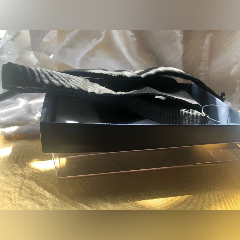 $105 New ETON Men's Textured Bow Tie 100% SILK Black Tuxedo Made in England
